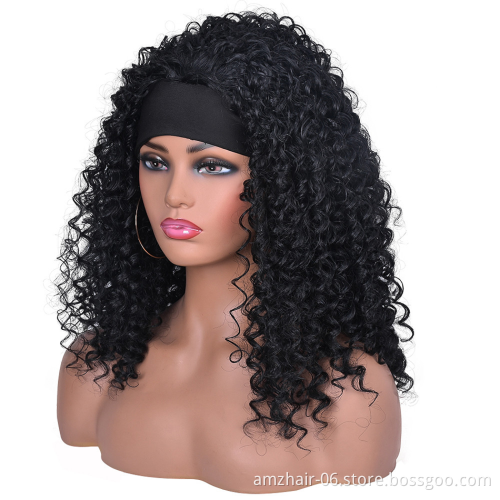 Cheap Virgin Brazilian Cuticle Aligned Natural Remy Human Hair Headband Wig 180% Density Glueless None Lace Wig For Black Women